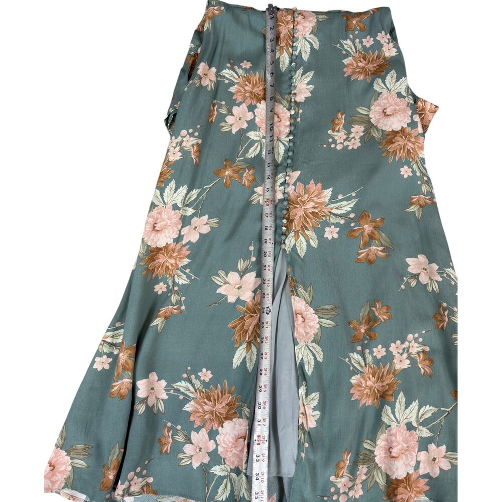 Petal & Pup Frampton Floral Maxi Dress NWT Size 6 Teal Pink Button Front - Picture 10 of 11